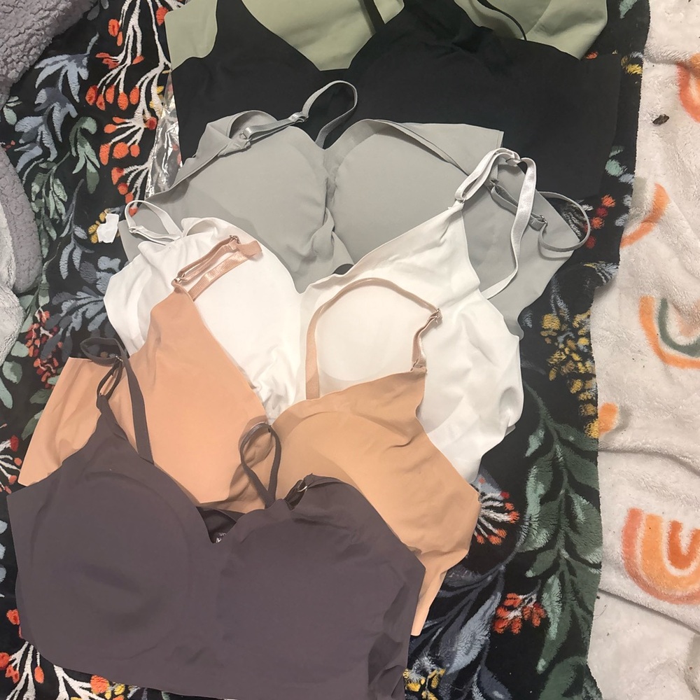 Pack of 6Women's Seamless Bralettes Underwire free- XXL Neutral Mix